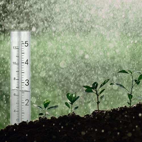 SynHHergyx 2 Pcs 5" Rain Gauge Replacement Tubes for Outdoor Plastic Rain Gauges for Garden Yard Home, Clear Rain-Gages, Diameter 0.87"/2.2cm; Top Diameter: 0.94"/2.4cm