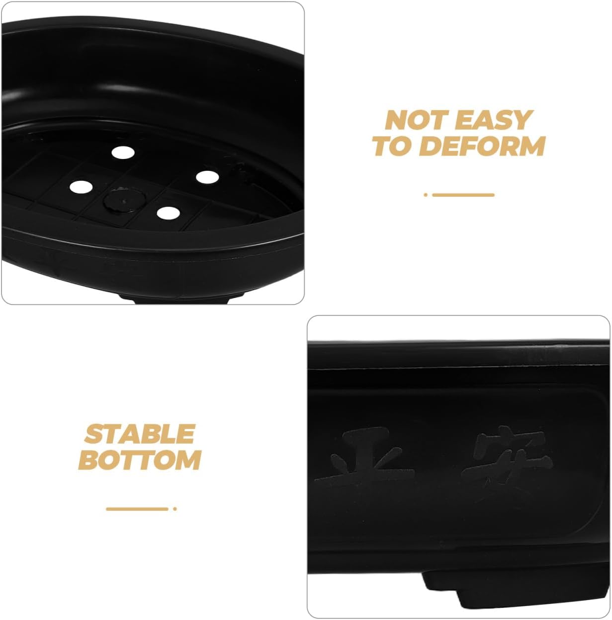4Pcs Oval Plastic Bonsai Flower Pots with Drainage Practical Gardening Containers for Home Office Balcony Nursery and