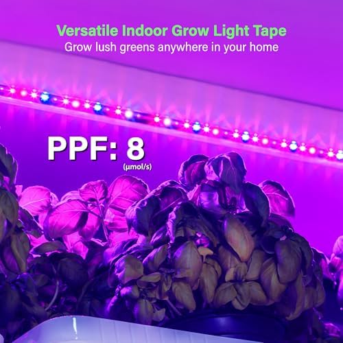 11.8ft Full Spectrum LED Grow Light Strip 24W Flexible Plug-In Tape Kit