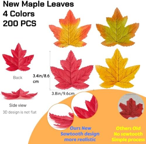 Fall Leaves 3.4 inch Fake Fall Leaves Table Decor