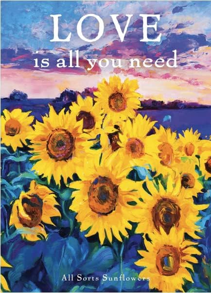 Love is All You Need - 25 Assorted Sunflower Packets for Planting, Helianthus Flower Seeds, Beautiful Valentine's Day