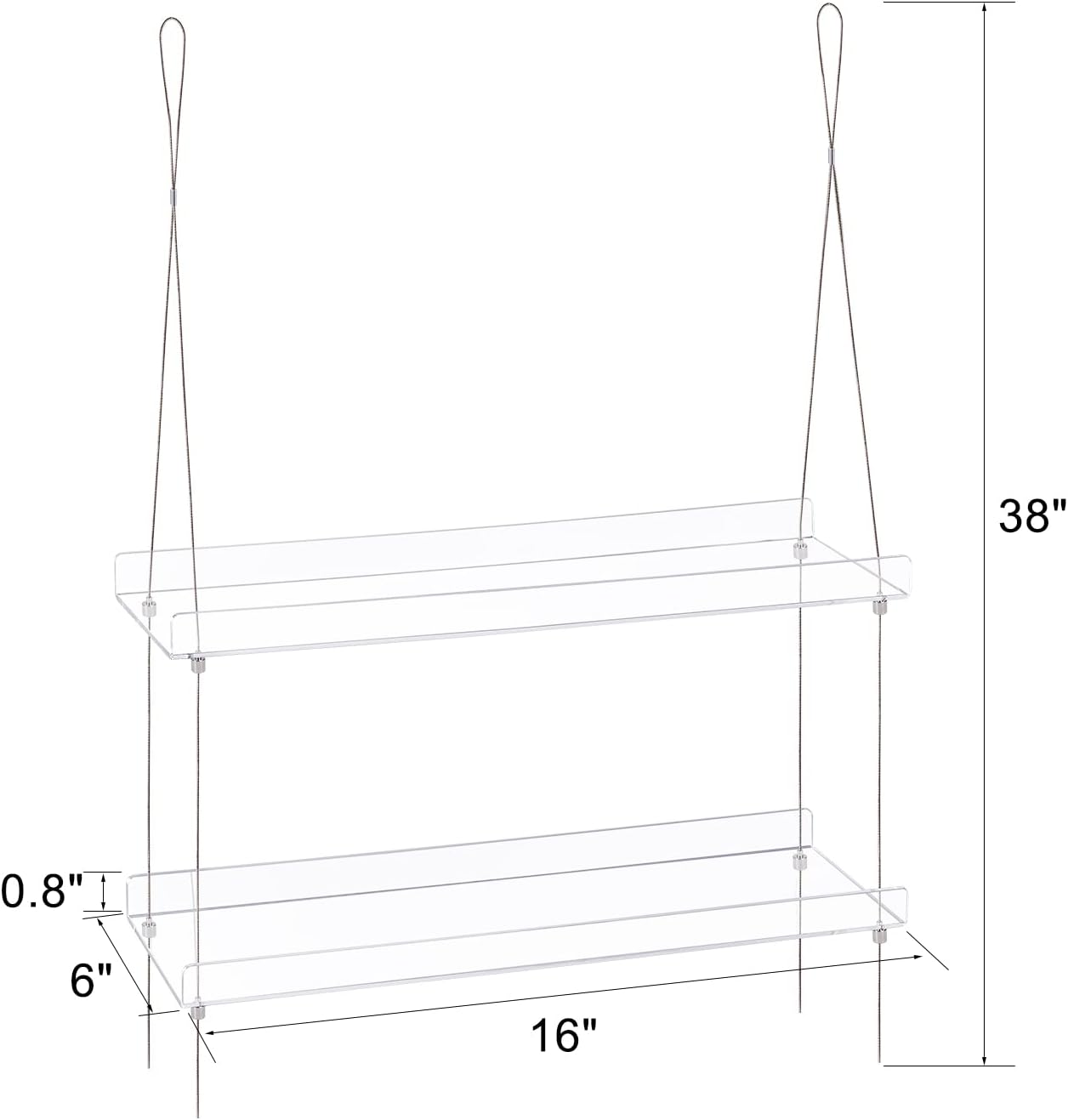 Sumerflos 2-Tier Acrylic Window Boxes Plant Shelves for Window of Kitchen, Bedroom, Living Room, 16 Inch Wall Flower