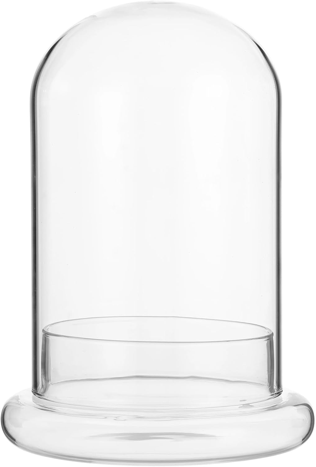 Glass Display Cloche Dome, 8.3 x 5.9 in Plant Terrarium Container with Base, Clear Glass Cover, Decorative Tabletop