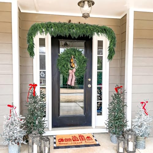 Hananona 6 FT Christmas Garland, Real Touch Cedar Garlands, 1 Pcs