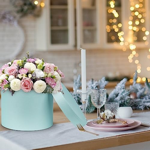 Baby Blue Gift Box Round Gift Boxes with Lids Set of 3 Nesting Gift Boxes for Presents Assorted Sizes Flower Boxes for Arrangements Birthday Wedding Bridesmaid Graduation Christmas Party Gift Bags