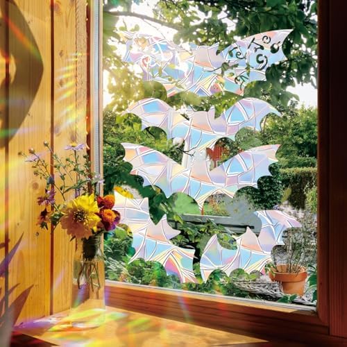 15 pcs bat Anti Bird Collision Window Stickers, Rainbow Stickers, Window Stickers, Bird and Window Protection Stickers, Glass Door Safety Stickers