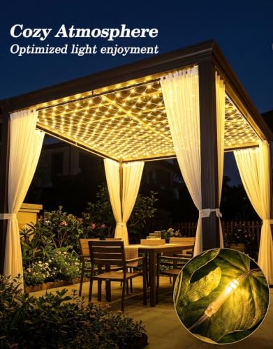 10x10FT Christmas Net Lights Outdoor Plug in with 8 Modes