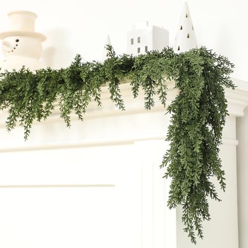 Jutom 2 Pcs 6 ft Artificial Cedar Garland for Christmas