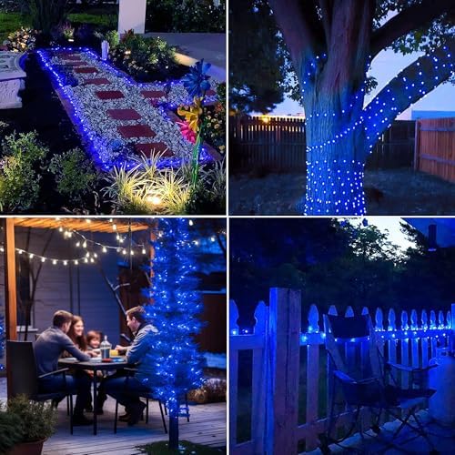 Joomer Solar Fairy Lights, 2-Pack Total 80FT 240LED String Lights, Blue
