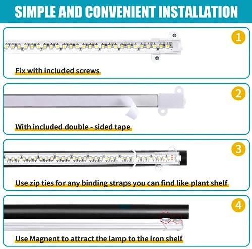 Hywyimlait LED Grow Light Strips for Indoor Plants Full Spectrum 3500K, 96 LEDs Plant Light Bar with 3/9/12H Timer, 10 Dimmable Levels for Seedling Succulent, 13 Inches 2 Head