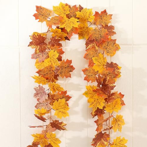 Fall Garland Fall Leaves Garland for Thanksgiving Decorations Home Outdoor Decor (3 Pcs)