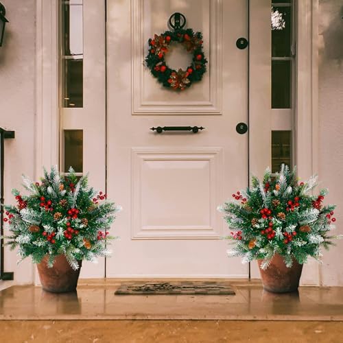 Lighted Christmas Urn Filler, 1 Pack 24 Inch Multicolor Planter Decor
