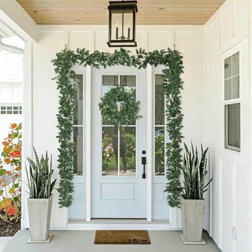 RECUTMS Artificial Olive Leaves Vine Garland with Berry 2Pcs 6.2Ft Silk Ivy