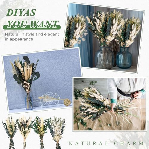 Layhit 8 Pack Large Size Boho Dried Flowers 15-17 Inch, Eucalyptus