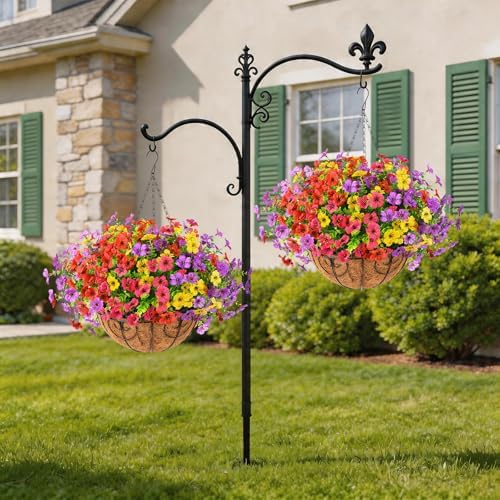 Artificial Fake Hanging Flowers Plants Basket for Outdoor Decoration