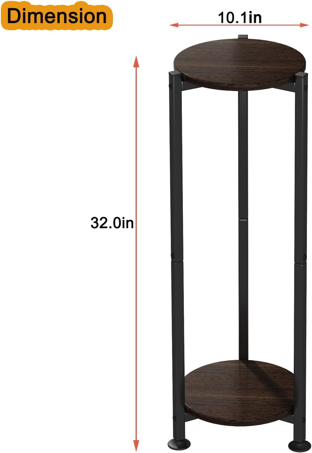 2 Tier Plant Stand Indoor Corner Tall Round Shape Plant Shelf | Modern Metal MDF board Flower Storage,Suitable tight