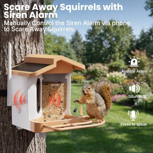Smart Bird Feeder with 2K Camera Solar Powered, AI Identify Bird Species
