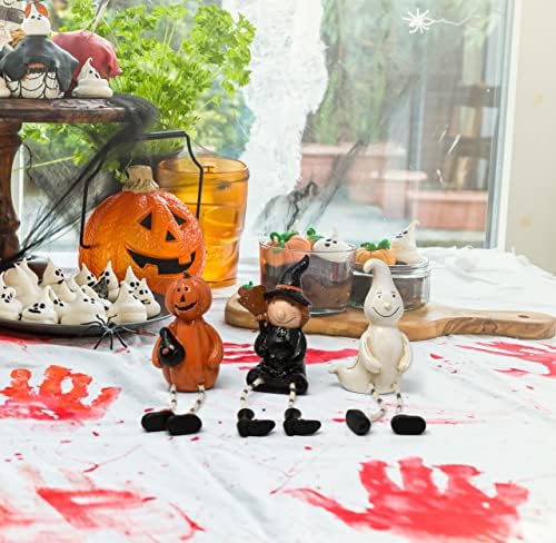 Halloween Figurines Set of 3 Resin Shelf Sitters with Dangling Legs