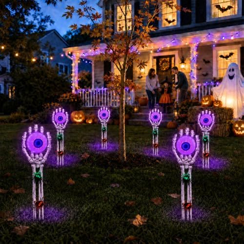 Halloween Decorations Outdoor, 2 Packs Skeleton Hands for Halloween Decor