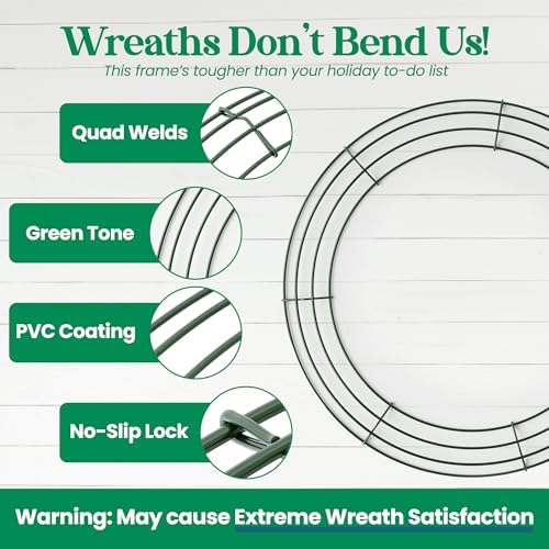 2-Pack 14 Inches Wire Wreath Frame – Round Metal Wreath Form