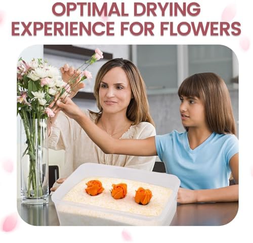 Wisesorb (NET 24 LBS) Silica Gel Flower Drying, Silica Gel Flower Drying Crystals, Color Indicating Flower Drying Silica, Reusable Silica Gel for Drying Flowers