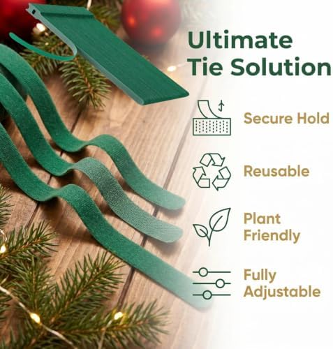 100Pcs 10-Inch Green Adjustable Plant Ties, Christmas Garland Ties