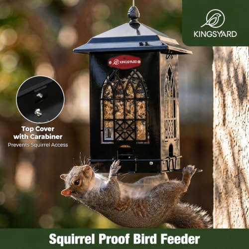 Kingsyard 5 Lbs Squirrel Proof Bird Feeders with Weight-Activated Perches