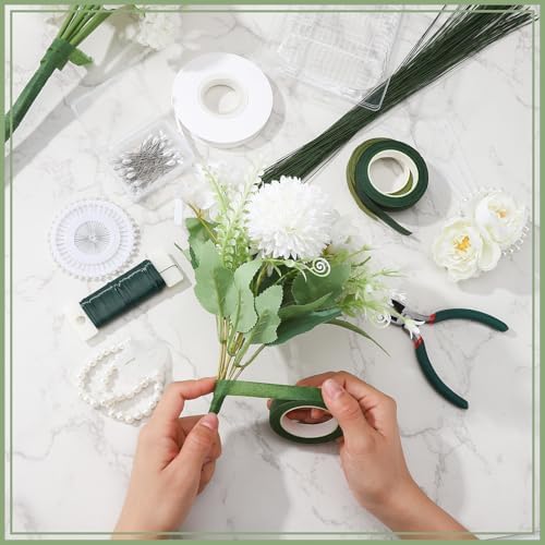 Hoemwarm Floral Tape and Boutonniere Kit, Corsage Wrist Bands Supplies