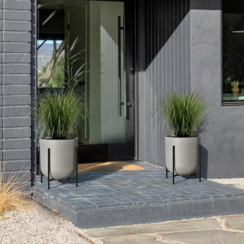 Veradek Mason Series Raised Lima Planter - Round Planter with Stand