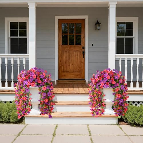 INQCMY Artificial Fake Flowers Plants for Outdoor Spring Summer Decoration