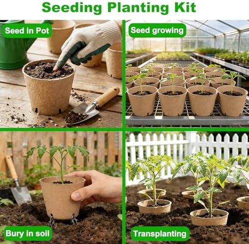 JNYONG 120 Packs 4 Inch Peat Pots，Garden Germination Nursery Pots