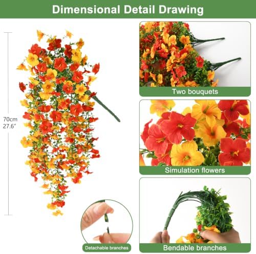 INQCMY Artificial Fake Flowers Plants for Outdoor Fall Decoration