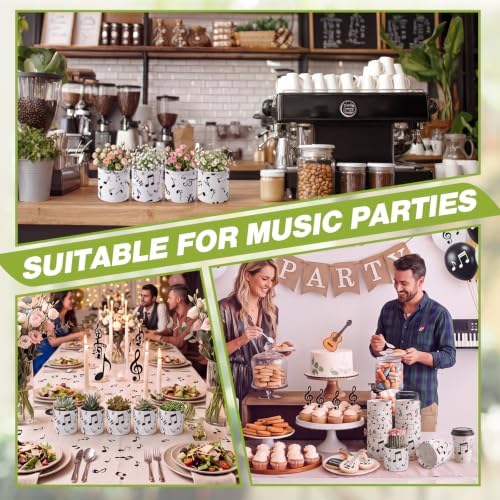 SATINIOR 24 Pack Musical Note Party Favors, Succulents Burlap Planter Pots
