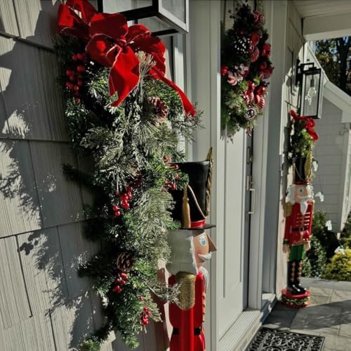 Haute Decor Classic Pre-lit Holiday Swags (Set of Two 3 Ft. Swags) with Warm White LED Lights