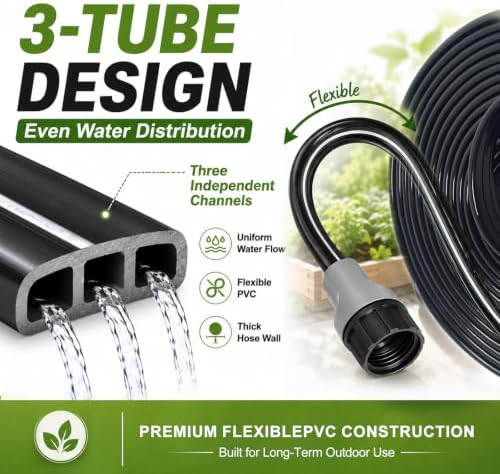 Sprinkler Hose with Holes 30 Ft (15ft 2pack) for Garden Watering