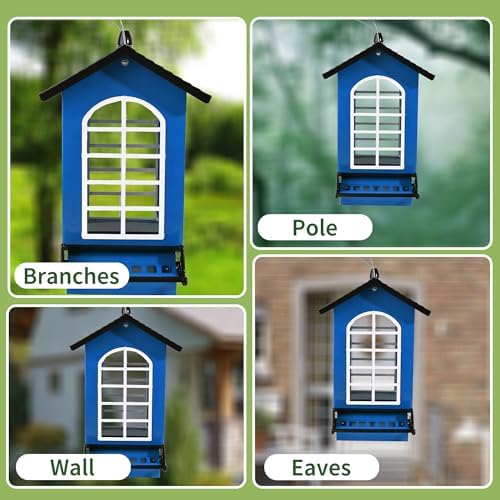 Bird Feeder Squirrel Proof Metal Hanging, Weight-Activated Perches 5LBS