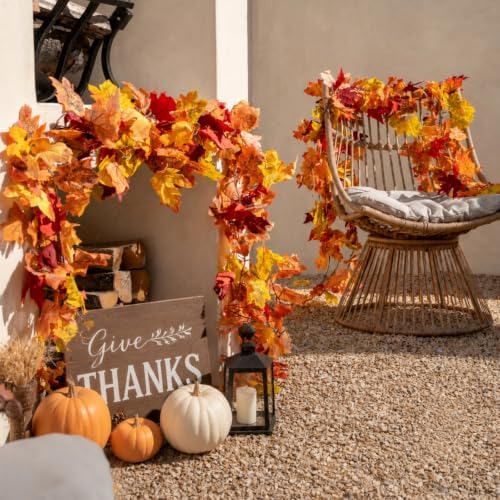 30 Pack Artificial Fall Leaf Garland Maple Leaves Autumn Vines Decor