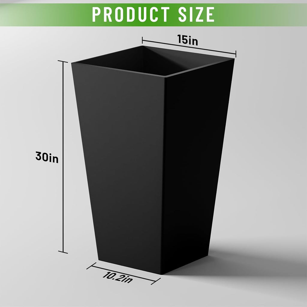 Taper Tall Planters 30 Inch Set of 2, Large Planter for Indoor Outdoor Plants, Modern Flower Pot Containers Large