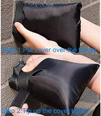 Outdoor Faucet Covers for Winter Freeze Protection, Upgraded Thicken 8.5" H x 6.1" W Outside Garden Faucet Socks for Winter Waterproof Reusable Hose Bibs Insulated Spigot Cover, 2 Pack Black