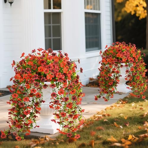 Hommyea Artificial Fake Fall Flowers Plants for Outdoors Mums Home Decor