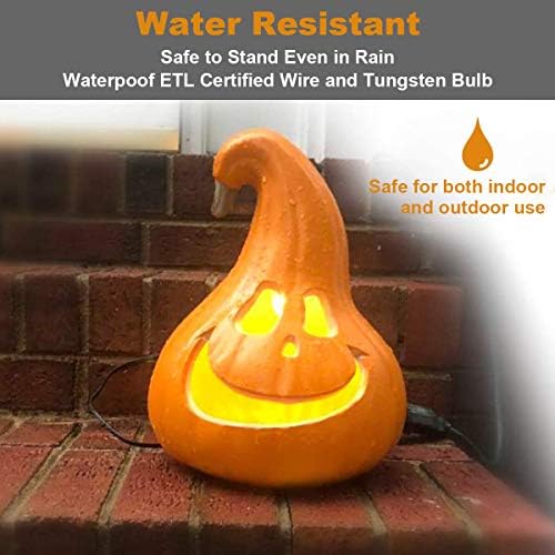 12" Jack O' Lantern - Halloween Pumpkin Decoration - Shatterproof Waterproof Fake Pumpkin Safe for Indoor Outdoor - Perfect Halloween Party Favors - 12 Inch