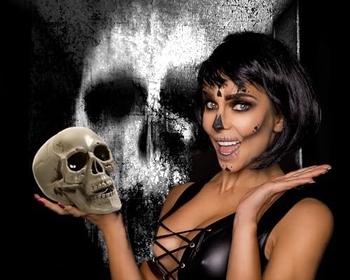 Sratte 4 Pcs Halloween Plastic Skull Human Skeleton Model,5.1 Inch