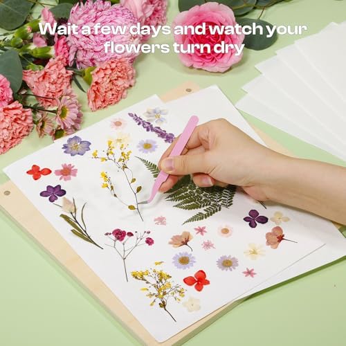 Caydo 22pcs Large 11.8 x 8.26 Inch Blotting Paper for Flower Press, Highly Absorbent and Reusable Blotter Papers for Pressing Flower & Herbarium Herbs,Simply Cutting Blotter Sheets for Craft Supplies