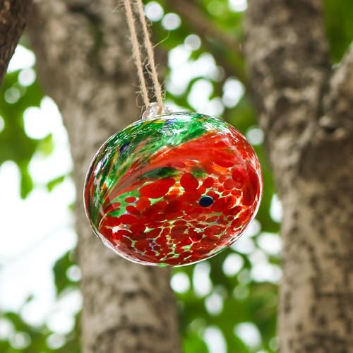 2 Pcs Blown Glass Hummingbird Feeder for Outdoors Hanging
