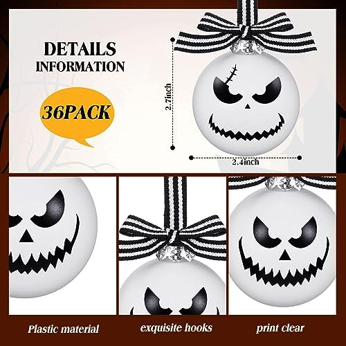 Leyndo 36 Pcs Halloween Ghost Face Ball Ornaments for Tree Party Decor