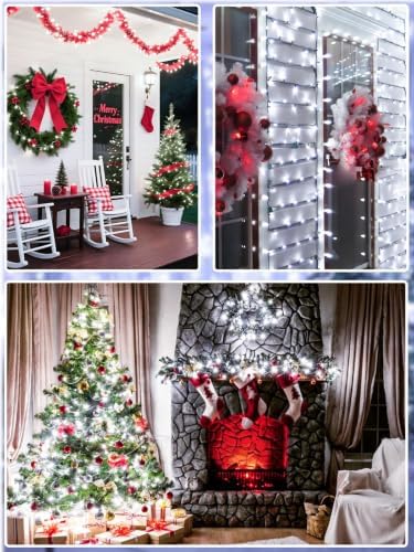 2 Pack Extendable 600 LED Christmas String Lights Indoor Outdoor Cool White