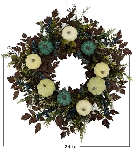 AMF0RESJ Fall Wreaths for Front Door 24" Autumn Door Wreath for Home Decor