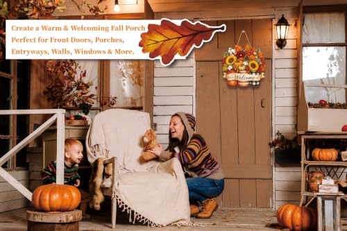 Fall Door Sign Wooden Floral Fall Door Decor for Autumn Decor