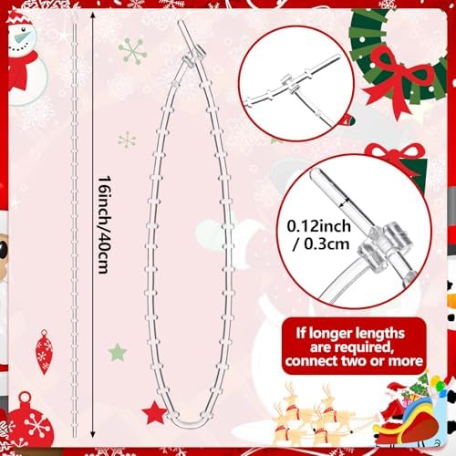 Cinnvoice 1pcs Clear Garland Ties for Halloween Banister Mantel, 16inch