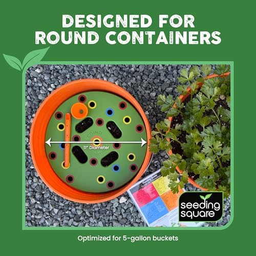 Seeding Circle Seed Spacing Tool for Pots, Buckets & Container Gardening